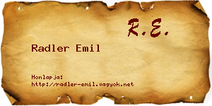 Radler Emil névjegykártya